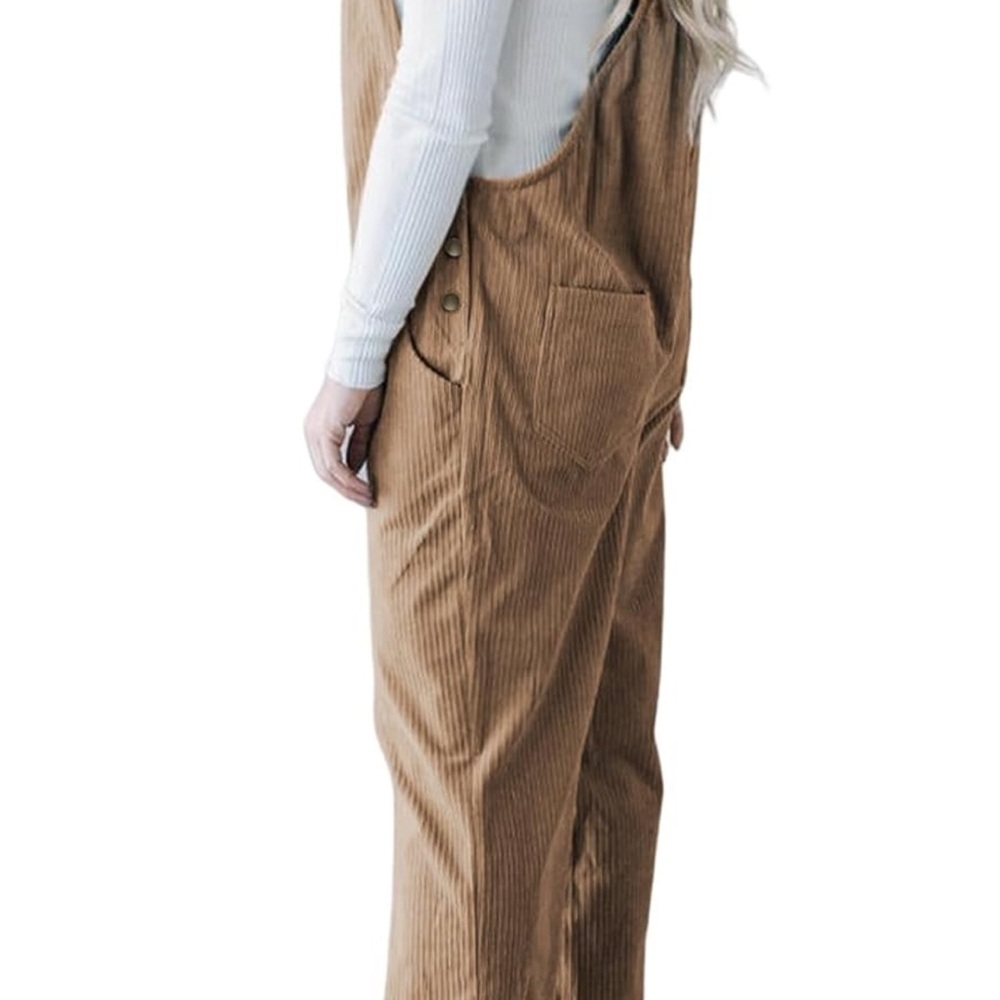 Stylish Tan Corduroy Jumpsuit